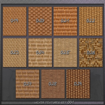 Reffia Texture Second Life Marketplace - SZ - Seamless Wicker / Raffia Textures - Set 001