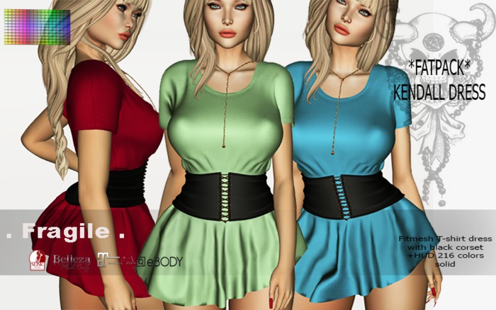 .Fragile. Kendall dress T-shirt with corset 216 colors (add me)