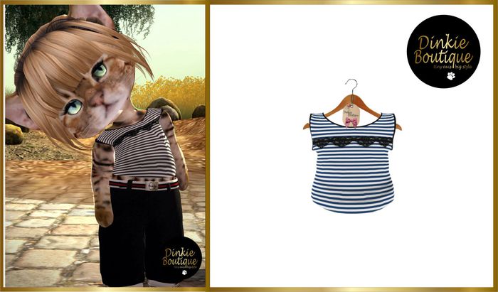 *DB* DINKIES DOLLY TOP navy