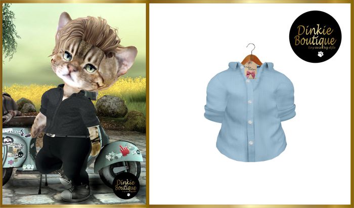 *DB* DINKIES HIPSTER DRESS SHIRT blue