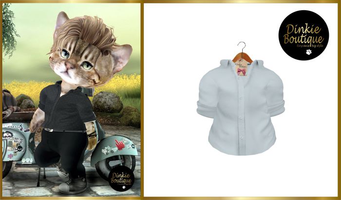 *DB* DINKIES HIPSTER DRESS SHIRT white