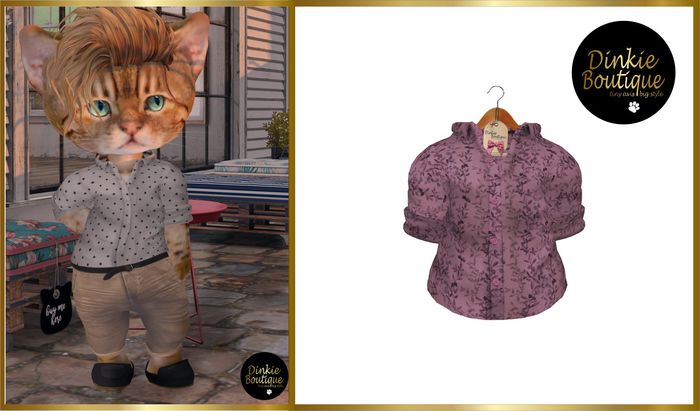 *DB* DINKIES HIPSTER DRESS SHIRT cerise