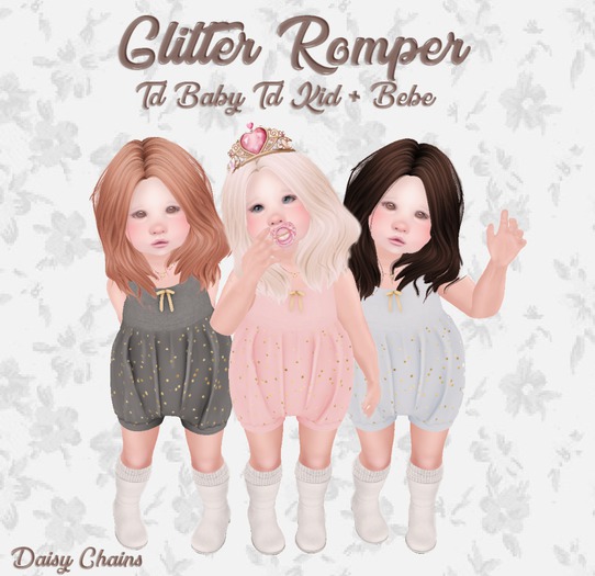 { Daisy Chains } Glitter Rompers - Sky (Unpack Me)