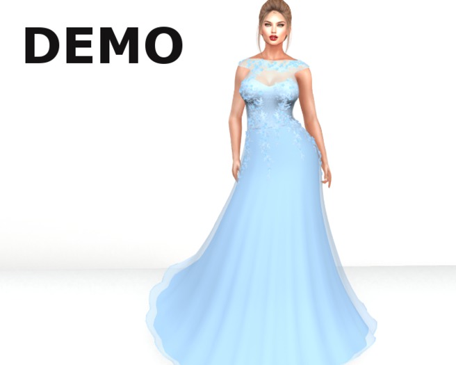 ~PP~ DEMO Flowered Gown - Powder Blue