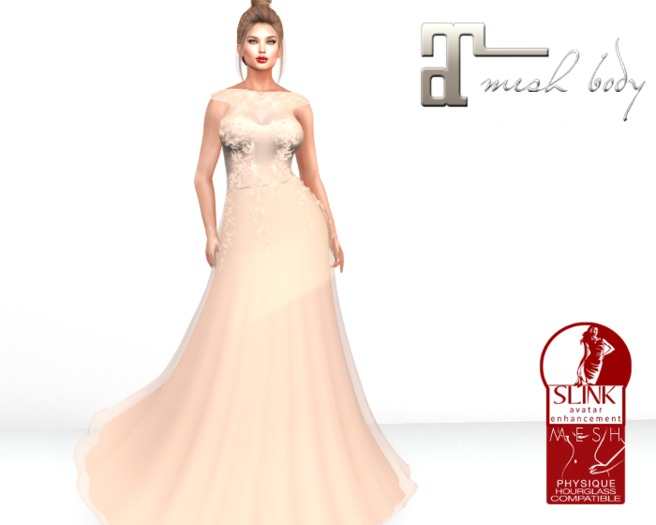 ~PP~ Flowered Gown - Peach