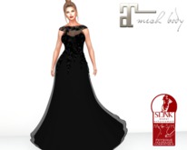 ~PP~ Flowered Gown -Black