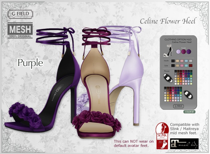 *GF* Celine Flower Heel -Purple-