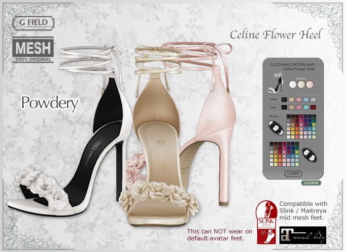 *GF* Celine Flower Heel -Powdery- BOX