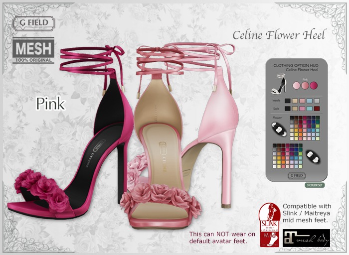 *GF* Celine Flower Heel -Pink-