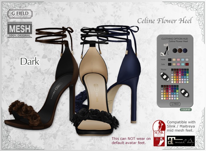 *GF* Celine Flower Heel -Dark- BOX