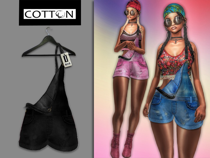 :Cotton:Calypso salopette black