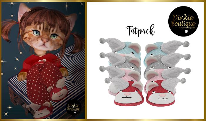 *DB* DINKIES BEAR SLIPPERS *FATPACK*