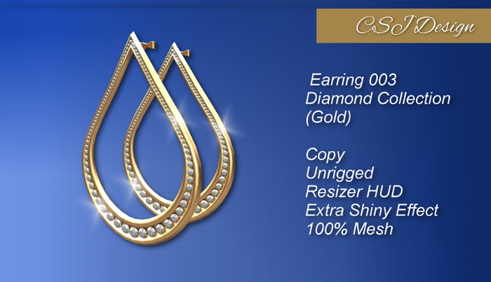 CSJ Diamond Collection Earring 003 Gold