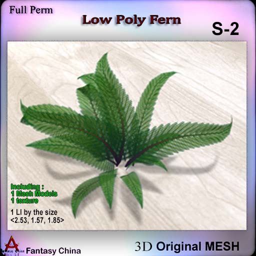 FC- Full Perm Mesh Low Poly Fern s-2 