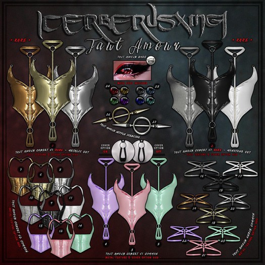 1. [CX] Taut Amour Corset V1 - Metallic Set - Maitreya RARE