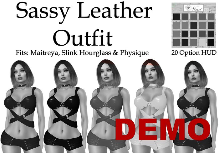 DEMO Nixxi Fashions - Sassy Leather Outfit (20 Options)