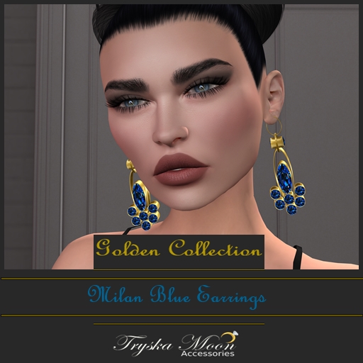 GOLDEN COLLECTION MILAN BLUE EARRINGS box