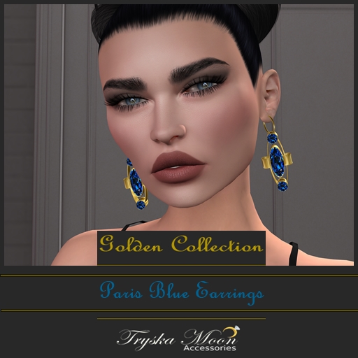 GOLDEN COLLECTION PARIS BLUE EARRINGS box