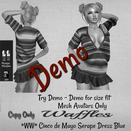 Demo *WW* Cinco de Mayo Serape Dress Blue