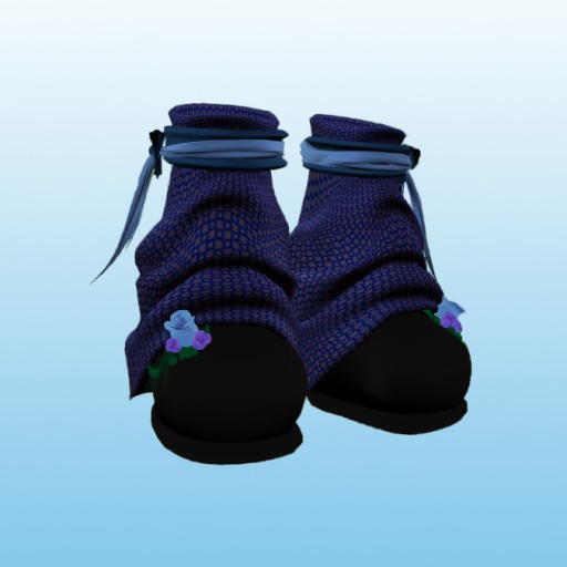 .:PoOf:.Creeping Roses Boots - Blue (Petite) (Boxed)