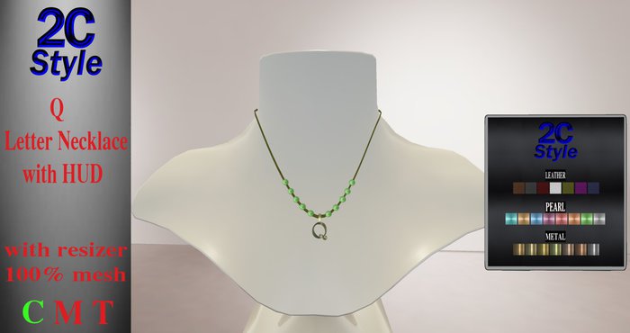 2C STYLE--Q Letter mesh Necklace with HUD