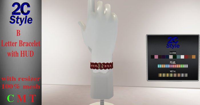 2C STYLE--B Letter mesh Bracelet with HUD