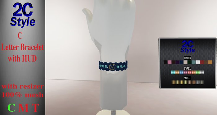 2C STYLE--C Letter mesh Bracelet with HUD