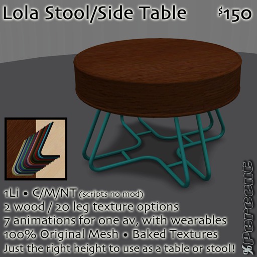 % Lola Table/Stool (multi) *MESH*