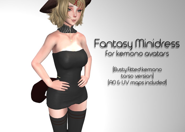 Fitted Kemono Torso Fantasy Minidress (Busty)