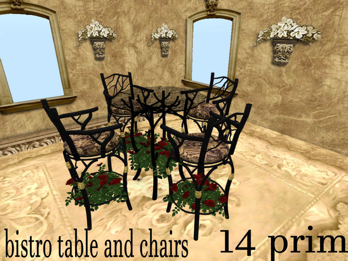 Bistro Set (red roses )