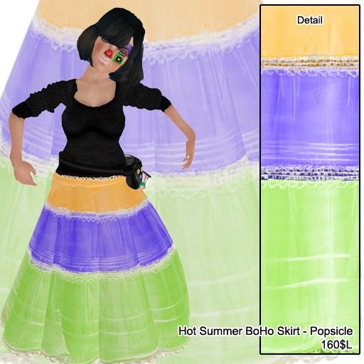 !BF! Hot Summer BoHo Skirt - Popsicle