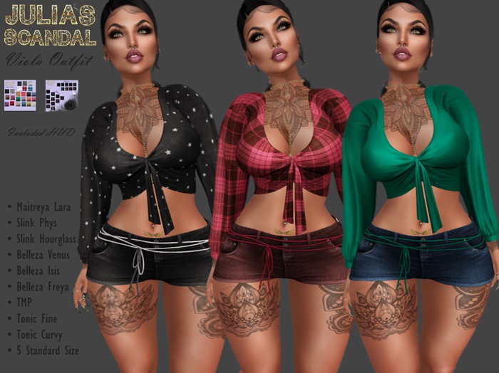 ! Julia's Scandal Viola Shirt & Top + HUD Rez and Unpack