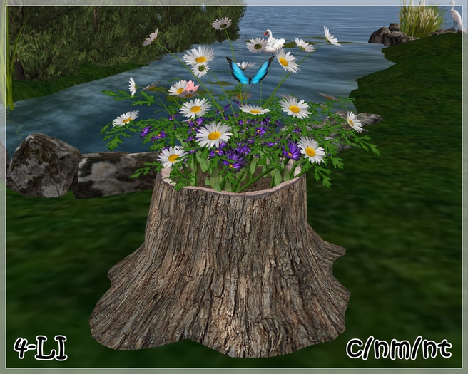 !!! TBGB - "Still Beautiful" Tree Stump w/Flowers by Sej