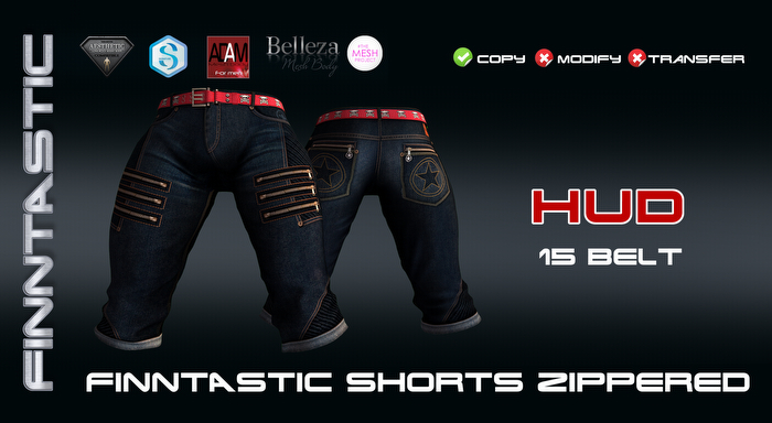 FINNTASTIC SHORTS ZIPPERED WITH HUD