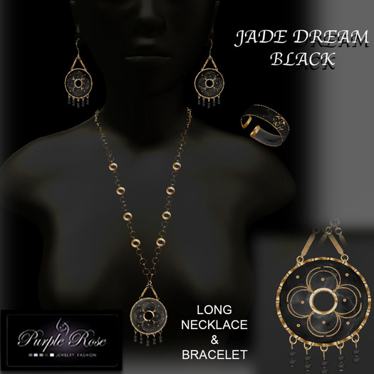 MP**(PRJ)  JADED DREAMS LONG NECKLACE SET BLACK