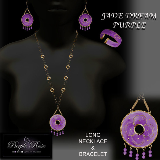 MP**(PRJ)  JADED DREAMS LONG NECKLACE SET PURPLE
