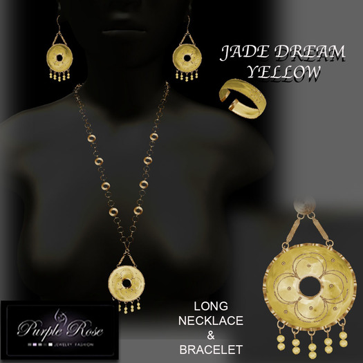 MP**(PRJ)  JADED DREAMS LONG NECKLACE SET YELLOW