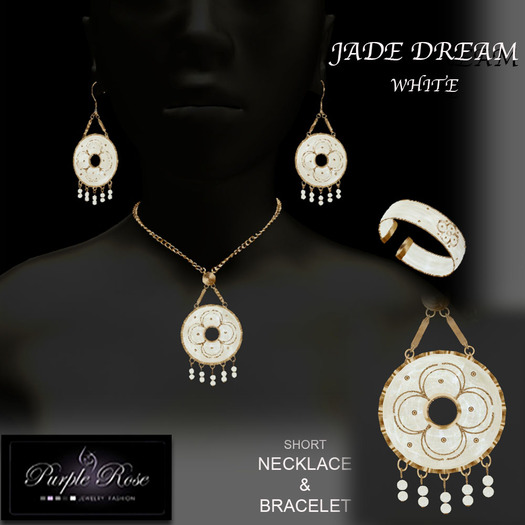 MP**(PRJ)  JADED DREAMS SHORT NECKLACE SET WHITE