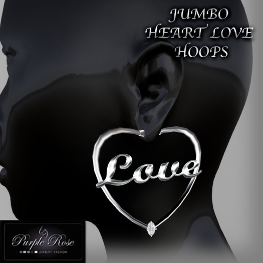 MP**(PRJ) SILVER JUMBO HEART LOVE HOOP