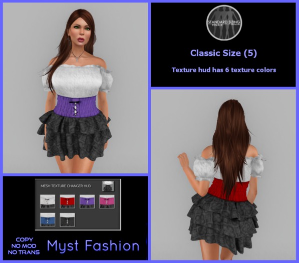 **MF** Peasant Dress White Texture Change - Boxed