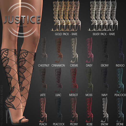 [JUSTICE] LOTUS BOOTS - SILVER RARE - MAITREYA