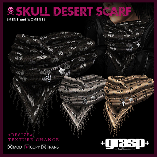 +grasp+/Skull Desert Scarf