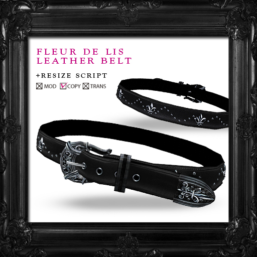 +grasp+/fleur de lis leather Belt