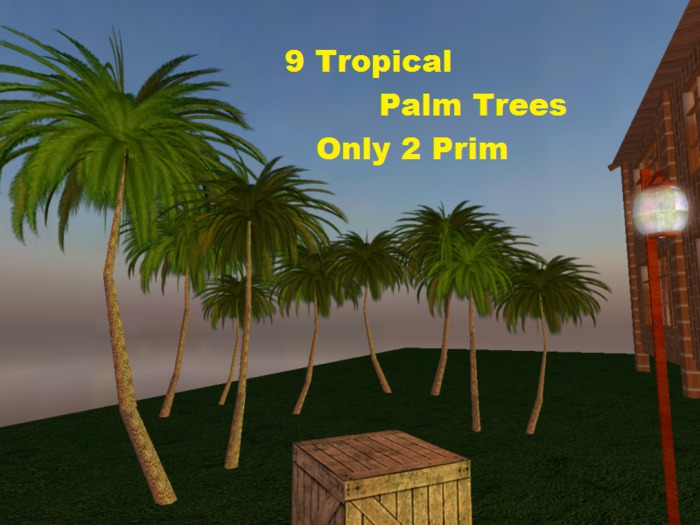 9  palm trees (2 prims) Tropical