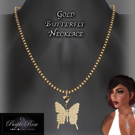 MP**PR JEWELRY GOLD BUTTERFLY NECKLACE