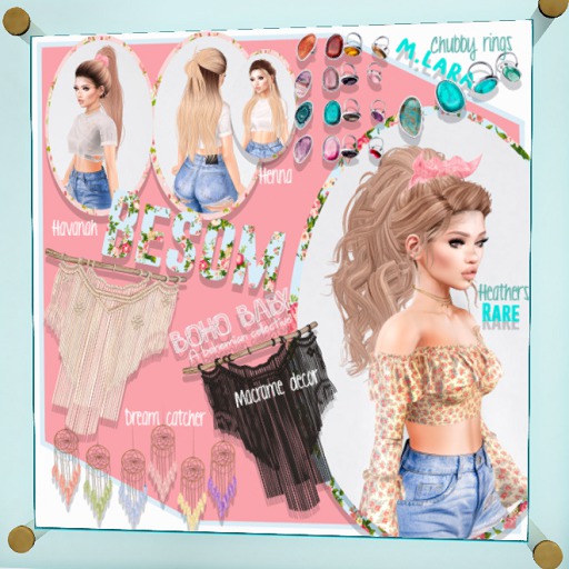 #Besom~#22 Chubby Rings *Pink*