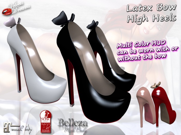 -VD- Latex Bow High Heels (wear to unpack)