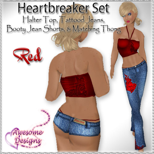 *Awesome Designs Heartbreaker Set In Red