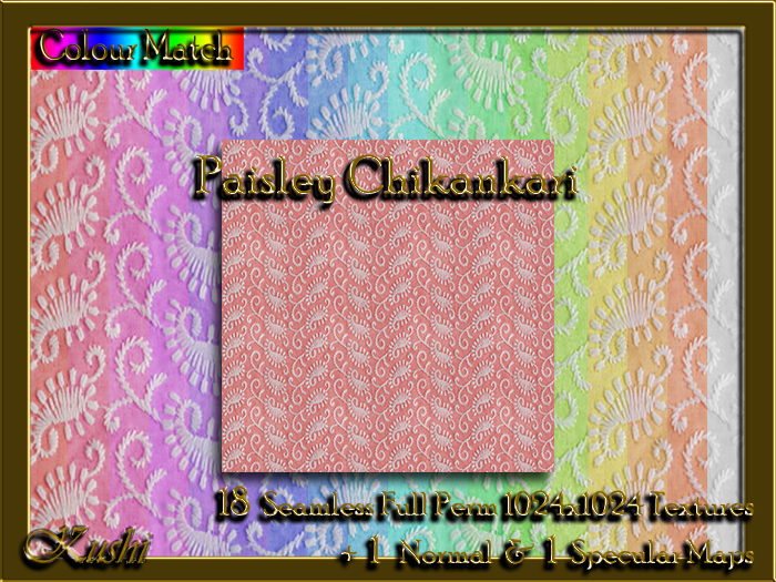 !Kushi! PaisleyChikankari Textures -WEAR TO UNPACK