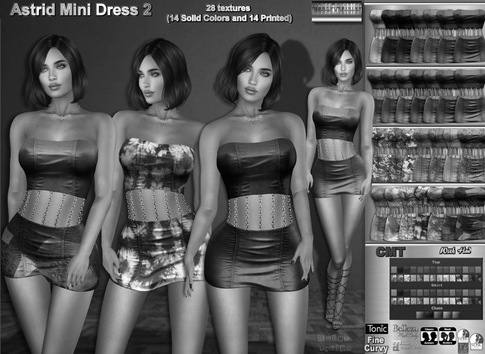 R.F. - Mesh Line - Astrid Minidress 2 Plain/Printed Demo